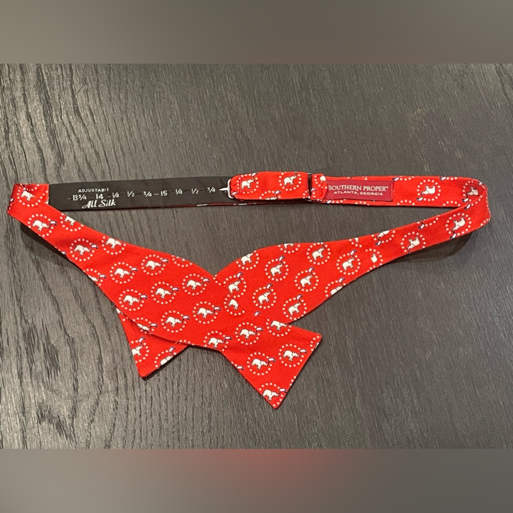 Southern Proper Elephant With Stars Red Bowtie King Twill Silk